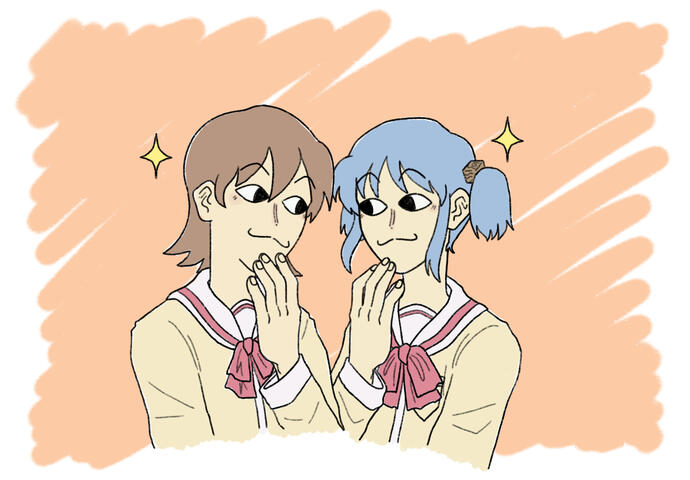 Art from a small series of Nichijou themed prompts